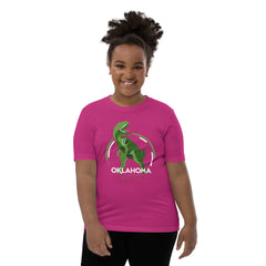 Erick, Oklahoma Dinosaur Youth T-Shirt in Black