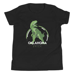 Erick, Oklahoma Dinosaur Youth T-Shirt in Black