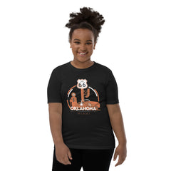 Miami, Oklahoma Route 66 Youth T-Shirt in Black