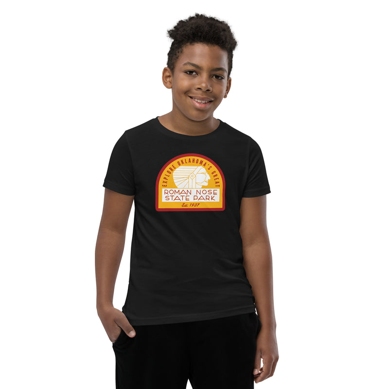 Roman Nose State Park Youth T-Shirt in Black