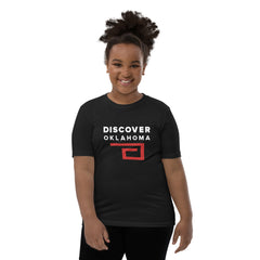 Discover Oklahoma Youth Short Sleeve T-Shirt in Black