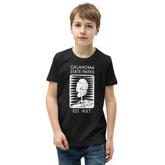 Oklahoma State Parks Youth T-Shirt in Black