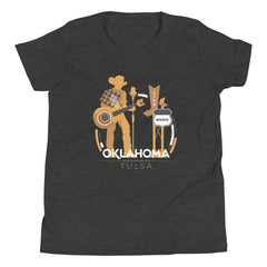 Tulsa, Oklahoma Live Music Youth T-Shirt in Black