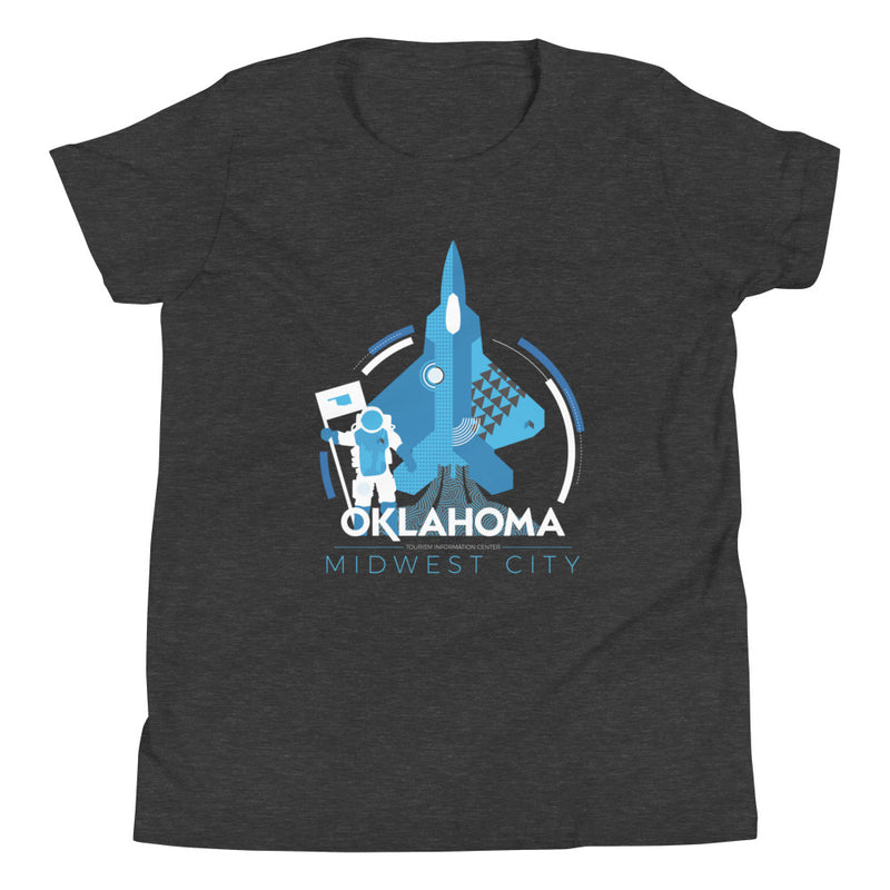 Midwest City, Oklahoma Aviation Youth T-Shirt in Black