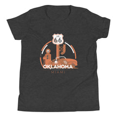 Miami, Oklahoma Route 66 Youth T-Shirt in Black