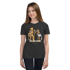 Tulsa, Oklahoma Live Music Youth T-Shirt in Black