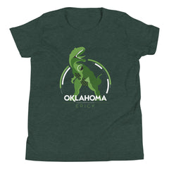 Erick, Oklahoma Dinosaur Youth T-Shirt in Black