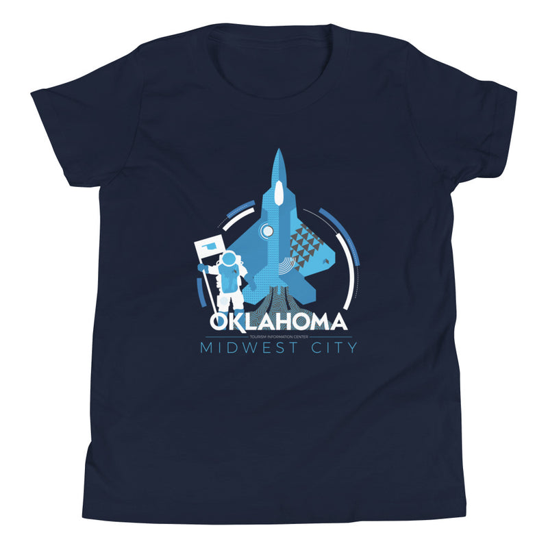 Midwest City, Oklahoma Aviation Youth T-Shirt in Black