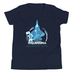 Midwest City, Oklahoma Aviation Youth T-Shirt in Black