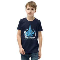 Midwest City, Oklahoma Aviation Youth T-Shirt in Navy