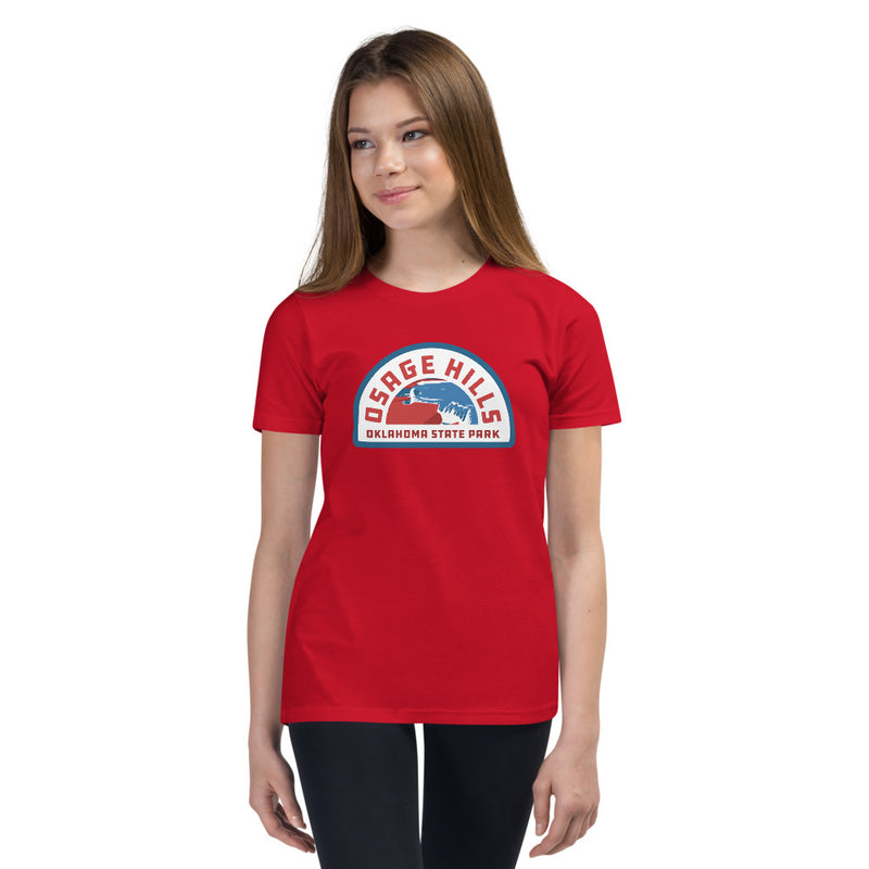 Osage Hills State Park Youth T-Shirt in Red
