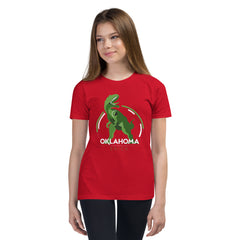 Erick, Oklahoma Dinosaur Youth T-Shirt in Black